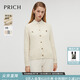PRICH【羊毛】時(shí)尚大身波紋針織衫冬季新款金絲圓領(lǐng)上衣女 39象牙白色 S 160