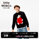 little MO&Co.親子裝 童裝25春裝新款女童圓領(lǐng)男童毛衣毛衫羊毛兒童 黑色 130 130/64