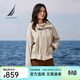 諾帝卡（NAUTICA）【商場(chǎng)同款】女裝25秋冬新款寬松連帽短款夾克外套女53JO02 浮石白1NL S