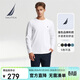 諾帝卡（NAUTICA）24秋冬新款多色基礎經(jīng)典長(cháng)袖T恤男TE4301 白色1BW M