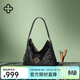 CASSILE卡思樂(lè )明星同款托特包女植鞣牛皮通勤輕奢hobo包生日女神節禮物 黑色小號（可放11寸ipad）
