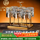 拉普尼司 LAPUNES德國品牌水晶玻璃威士忌杯專(zhuān)用酒吧雕花洋酒杯套裝高級感新婚禮物 冰花6只裝+杯架