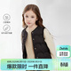 笛莎（DEESHA）童裝女童2025秋冬中大童女孩多色輕薄圓領(lǐng)羽絨馬甲 黑色 130