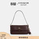蔻馳（COACH）新款奧萊女士女包ETTA 25號翻蓋單肩包腋下包通勤盒子包 IM/濃咖啡色