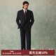 CULTUM1930s復古加厚外套豎條紋西服套裝男雙排扣戧駁領(lǐng)商務(wù)修身西裝 藏藍條紋兩件套 L (52B)