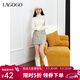 LAGOGO小香風(fēng)柔軟舒適短裙女拉谷谷高腰氣質(zhì)條紋混色半身裙女A字 混色(Y0) L 165/40