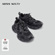 MISS SIXTY時(shí)尚休閑鞋運動(dòng)鞋女系帶網(wǎng)面拼接百搭歐美街頭老爹鞋 黑色 36