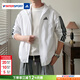 阿迪達斯（adidas）外套男 2026春季新款運動(dòng)服健身訓練跑步休閑服時(shí)尚梭織夾克上衣 白色/經(jīng)典三條紋/曬圖退10 M (175/96A)