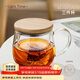 憶壺茶（YIHUTEA） 茶杯玻璃杯茶水分離泡茶杯 帶過(guò)濾花茶杯 家用耐熱裝開(kāi)水杯子 【竹木平蓋】茗悅杯400ML