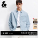 杰克·瓊斯（JACK&JONES）男裝26年春秋季新款牛仔長(cháng)袖襯衫男純棉柔軟親膚休閑襯衣外套薄款 E40淺牛仔藍 常規 M