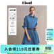 ELAND【蛋糕裙】衣戀連衣裙女翻領(lǐng)純棉收腰顯瘦裙子2025夏季新款 淺牛仔色(56)L/Indigo M /165