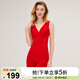 美人計國潮大師系列連體衣春夏塑形身內衣收腹女6097 優(yōu)雅正紅 L (建議體重45KG_55KG)