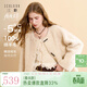 三彩【100綿羊毛瘦瘦皮草】2025冬季新款圓領(lǐng)毛毛外套休閑簡(jiǎn)約M 杏色 L 165/88A