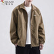 啄木鳥(niǎo)（TUCANO）夾克男士春秋季復古工裝寬松休閑外套情侶戶(hù)外防水大碼男裝衣服 咖色 XL