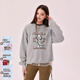 CHUU卡通斑點(diǎn)狗刺繡衛衣女2025冬季新品字母圓領(lǐng)寬松套頭長(cháng)袖上衣 淺花灰 均碼