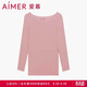 愛(ài)慕女保暖內衣秋衣莫代爾上衣秋衣打底抗菌牛奶AM725294粉色165
