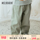 Milkbarn兒童長(cháng)褲 1-6歲男女童寬松休閑褲寶寶春秋外穿運動(dòng)褲子 淺灰綠 110 cm