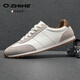 Q ZHIHE奢侈品男鞋2026新款高檔運動(dòng)鞋男士真皮軟底德訓鞋男牛皮小白鞋男 白色【頭層牛皮】 皮鞋碼 40 (250mm) 等于運動(dòng)鞋41碼