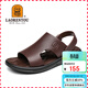 老人頭（LAORENTOU）涼鞋男夏季頭層牛皮透氣沙灘百搭休閑鞋涼拖鞋男鞋子 10965 棕 41
