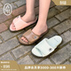 ASHX NESPRESSO聯(lián)名款夏TERRA羊皮涼拖鞋女平底一字拖 中灰色 36