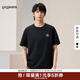 gxgjeans男裝短袖T恤 2025年夏季新款白色刺繡圓領(lǐng)體恤 黑色 M (170)