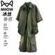 貓人（MiiOW）套裝男士夏季短袖襯衫開(kāi)衫翻領(lǐng)上衣直筒寬松短褲兩件套 軍綠 XL