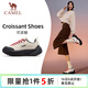 駱駝（CAMEL）運動(dòng)女鞋厚底緩震回彈休閑慢跑步鞋子 X25CX4L4039 白帽灰/黑 36