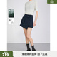 ELLE學(xué)院風(fēng)不規則休閑短裙女2025夏新款萊賽爾天絲法式a字半身裙 藏青 M