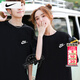 耐克（NIKE）情侶棉質(zhì)短袖t恤衣服 男女同款學(xué)生寬松舒適透氣休閑班服簡(jiǎn)約上衣 小標款AR4999/黑色 男女同款 2XL