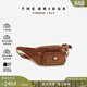 THE BRIDGE /橋牌 手工牛皮胸包男女復古真皮休閑腰包胸包 深棕色