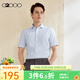 G2000【速干】G2000男裝SS24商場(chǎng)新款防靜電速干正裝條紋短袖襯衫 速干半寬領(lǐng)-暗藍色條紋時(shí)尚 M /05