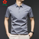 夢(mèng)特嬌（MONTAGUT）冰絲無(wú)痕短袖T恤男2025新款夏季薄款翻領(lǐng)中年爸爸夏裝polo衫純色 淺灰色 S 165/80A
