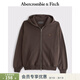 Abercrombie & Fitch經(jīng)典小麋鹿圖案美式抓絨經(jīng)典廓形衛衣外套25秋冬男裝122-5540 深棕色 M (180/100A) 尺碼偏大，建議小一碼