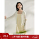 茵曼（INMAN）歐若風(fēng)鏤空薄女裝開(kāi)衫針織衫2026年春夏季新款短款外套 杏色 M