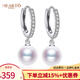 海瞳簡(jiǎn)約淡水珍珠耳環(huán)耳釘女【悠若】耳飾長(cháng)款時(shí)尚氣質(zhì)送媽媽生日禮物 極光正圓【8-9mm】幾乎無(wú)瑕