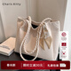 CharisKitty小c&k包包女款2026新款高級千鳥(niǎo)格托特包單肩包生日禮物 White白色【廣州發(fā)貨+代寫(xiě)賀卡】