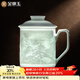金鑲玉黃守良老師手作景德鎮陶瓷茶杯影青雕刻辦公泡茶杯蓬萊仙境