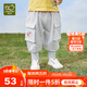 拉比男童褲子潮帥氣時(shí)髦寶寶長(cháng)褲兒童運動(dòng)休閑褲 花灰 100
