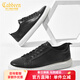 卡賓男鞋春季新款輕奢透氣鞋子男百搭低幫休閑板鞋輕便防滑軟底開(kāi)車(chē)鞋 黑色 41 【標準皮鞋尺碼】