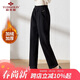 俞兆林媽媽裝加絨褲子中老年女裝秋冬加絨加厚休閑褲保暖女褲 Y244K3037