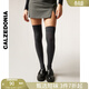 Calzedonia卡澤意襪25秋季新女純色羅紋過(guò)膝襪長(cháng)筒襪大腿襪DL0403 炭灰色-522D 均碼