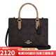 蔻馳（COACH）Maggie品牌Logo標志可調節拆卸肩帶托特包Tote包購物手拎包斜挎包 黑色CY676-IMXI8 24.5*11.5*19CM