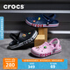 CROCS卡駱馳貝雅卡駱班洞洞鞋輕便耐磨拖鞋一腳蹬休閑鞋|205089 黑色/白色-066 41 /42(260mm)