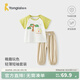 童泰（TONGTAI）嬰兒短袖套裝夏季純棉寶寶衣服男童女童外出上衣長(cháng)褲兒童童裝 黃色 90