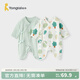童泰（TONGTAI）嬰兒連體衣夏季純棉新生兒衣服初生寶寶蝴蝶哈衣和尚服提花 綠色 59cm