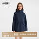 AIGLE MTD隨變系列艾高女士外套沖鋒衣功能面料中長(cháng)款夾克 帝國深藍 AU477 38(165/88A)