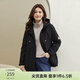 纖莉秀【時(shí)髦個(gè)性連帽保暖棉服】大碼女裝休閑百搭外套胖mm冬新款4557 黑色 4XL