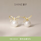 萱子（SHINE）萱子飾品珍珠蝴蝶結耳飾s925銀針耳釘女生日禮物