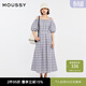 moussy【新復古回潮】 復古文藝風(fēng)格紋露肩長(cháng)款連衣裙028HSZ30-0851 990混色 S 00001