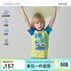 愛(ài)慕兒童（AIMER KIDS）男孩男童寶寶五分泳褲學(xué)生專(zhuān)業(yè)泳褲防曬耐氯沙灘度假泳褲合坑下架 短袖泳衣 150